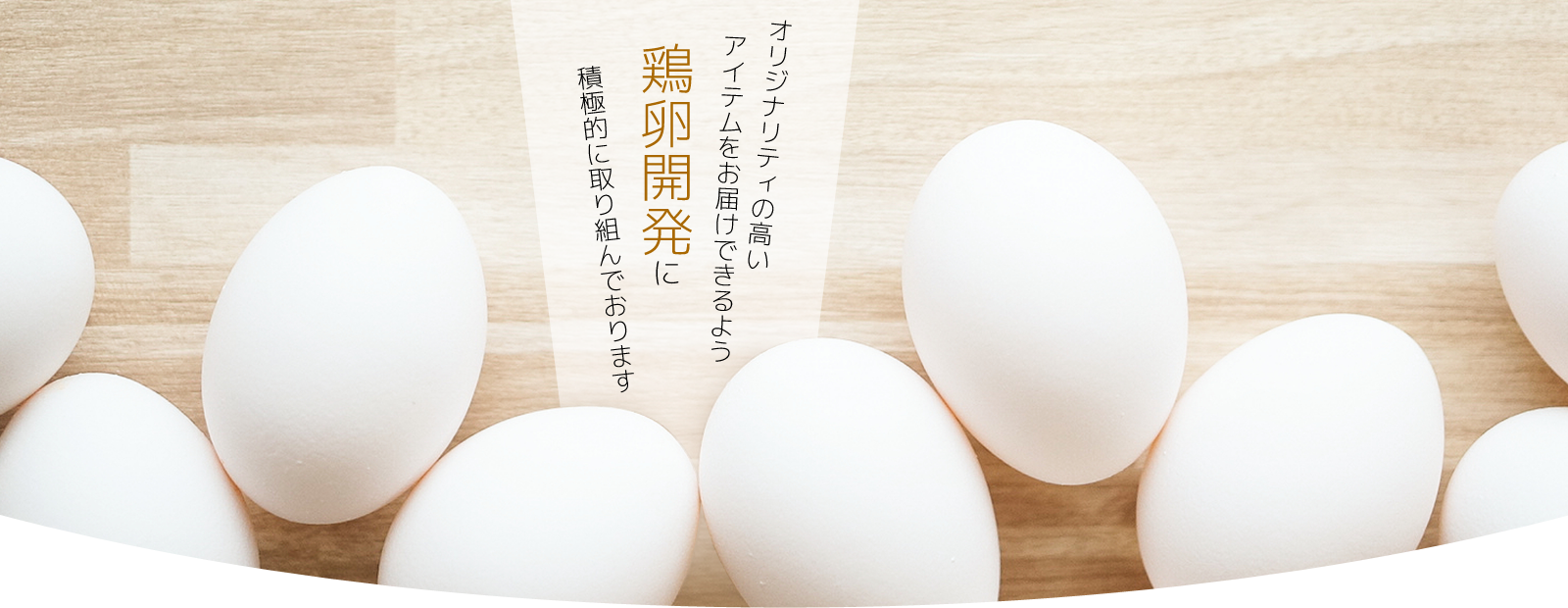 オリジナリティの高いアイテムをお届けできるよう鶏卵開発に積極的に取り組んでおります